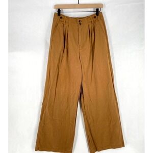 Madewell Wide Leg Pants in Camel Brown